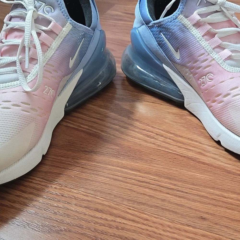 Nike Air Max 270 Women's Gradient Pastel Sneakers - Pink/Blue/White - Picture 6 of 10